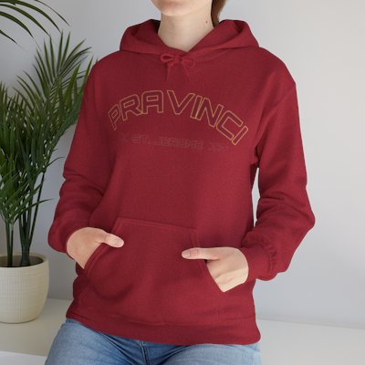Pravinci St. Jerome - Antique Cherry Red Hooded Sweatshirt