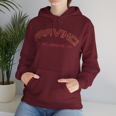 Pravinci St. Jerome - Garnet Hooded Sweatshirt