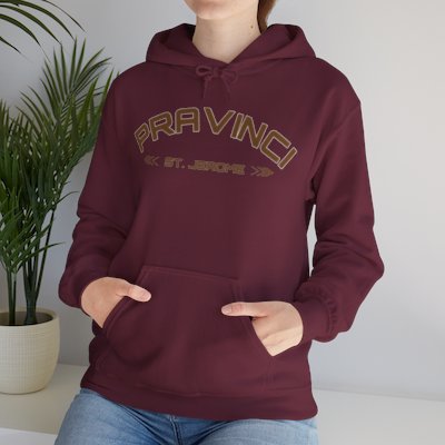 Pravinci St. Jerome - Maroon Hooded Sweatshirt